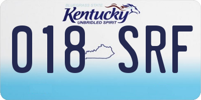 KY license plate 018SRF