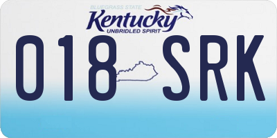 KY license plate 018SRK