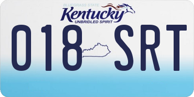 KY license plate 018SRT