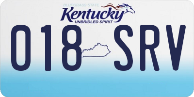 KY license plate 018SRV