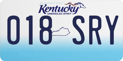 KY license plate 018SRY