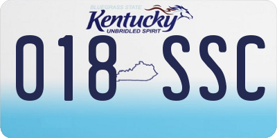 KY license plate 018SSC