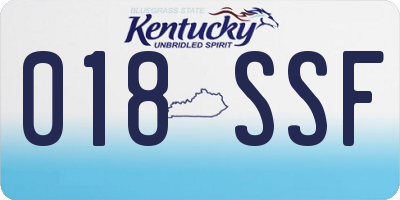 KY license plate 018SSF
