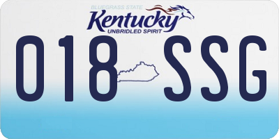 KY license plate 018SSG
