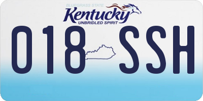 KY license plate 018SSH