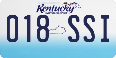 KY license plate 018SSI