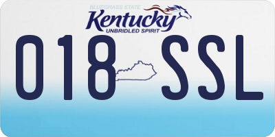 KY license plate 018SSL
