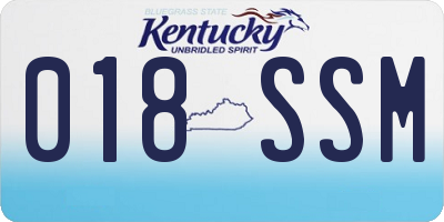 KY license plate 018SSM