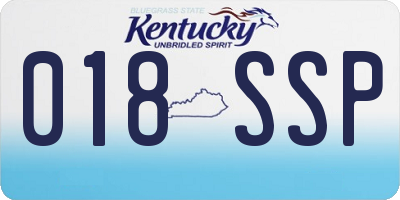 KY license plate 018SSP