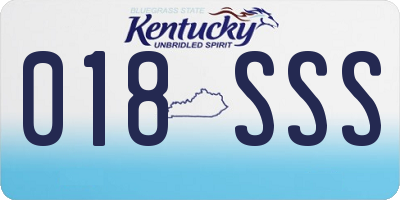 KY license plate 018SSS