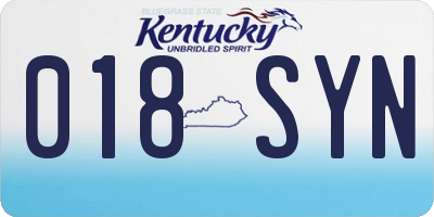 KY license plate 018SYN