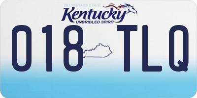 KY license plate 018TLQ