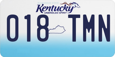 KY license plate 018TMN
