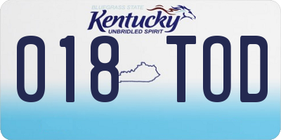KY license plate 018TOD