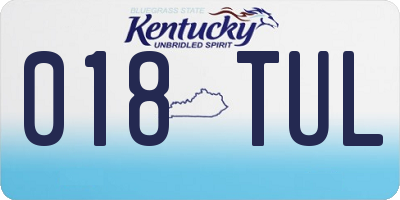 KY license plate 018TUL