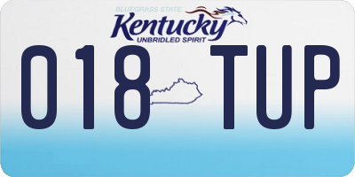 KY license plate 018TUP