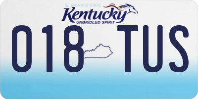 KY license plate 018TUS