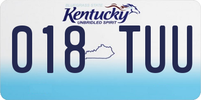 KY license plate 018TUU