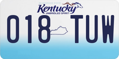 KY license plate 018TUW