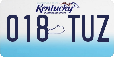 KY license plate 018TUZ