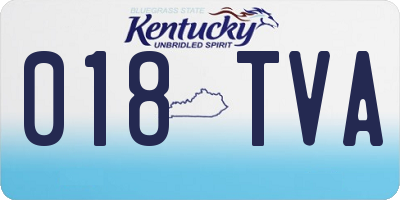 KY license plate 018TVA