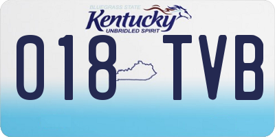 KY license plate 018TVB