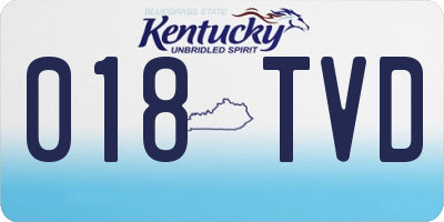 KY license plate 018TVD