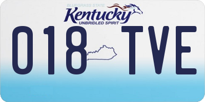 KY license plate 018TVE