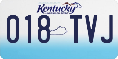 KY license plate 018TVJ