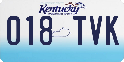 KY license plate 018TVK