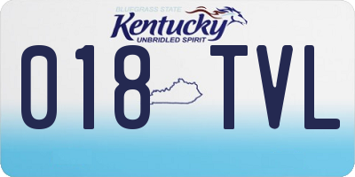 KY license plate 018TVL