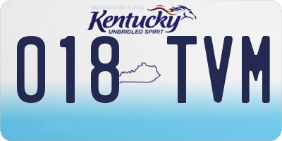 KY license plate 018TVM