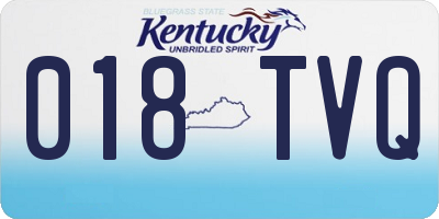 KY license plate 018TVQ