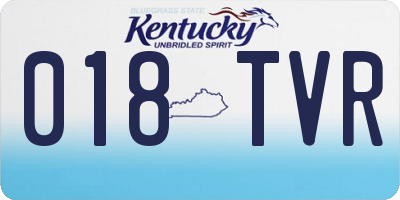 KY license plate 018TVR