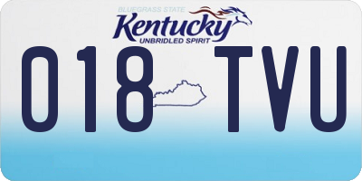KY license plate 018TVU