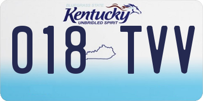 KY license plate 018TVV