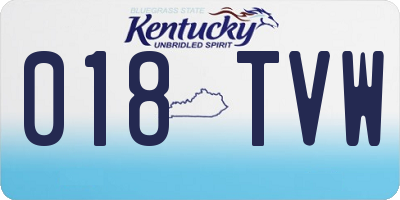 KY license plate 018TVW