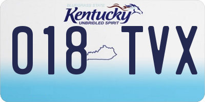 KY license plate 018TVX