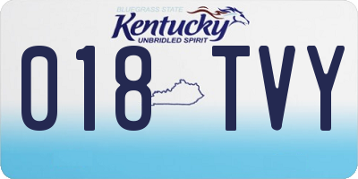 KY license plate 018TVY