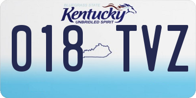 KY license plate 018TVZ