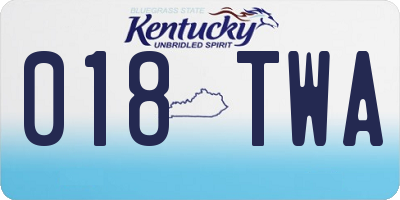 KY license plate 018TWA