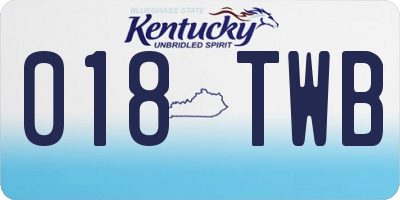 KY license plate 018TWB