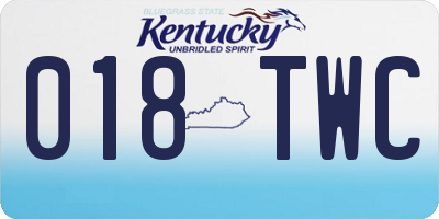 KY license plate 018TWC