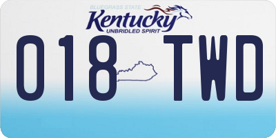KY license plate 018TWD