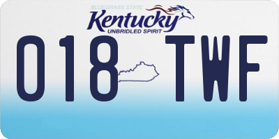 KY license plate 018TWF