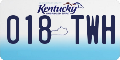 KY license plate 018TWH