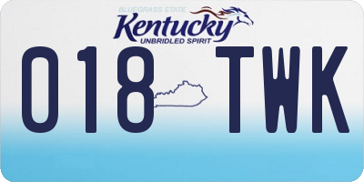 KY license plate 018TWK