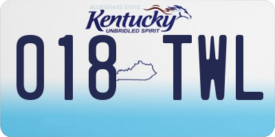 KY license plate 018TWL