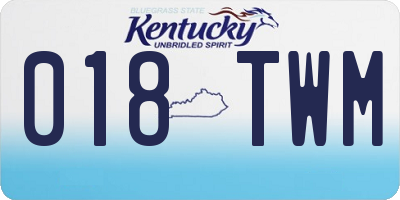 KY license plate 018TWM