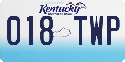 KY license plate 018TWP